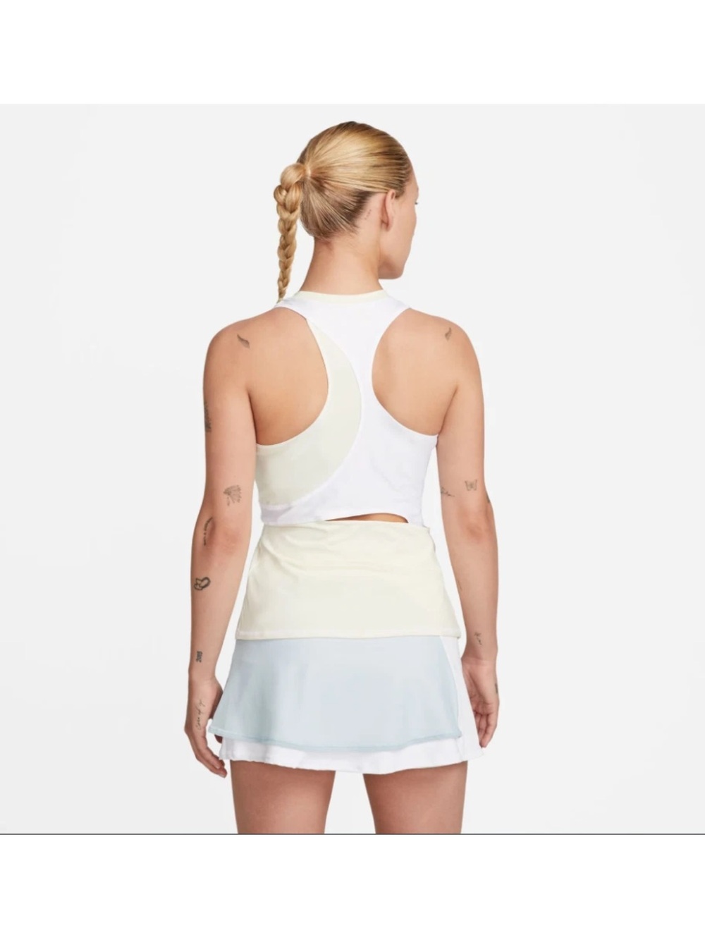 Nike Court Slam Tennis Outfit Set Women’s Yellow White Tank Skirt Small - Picture 10 of 10